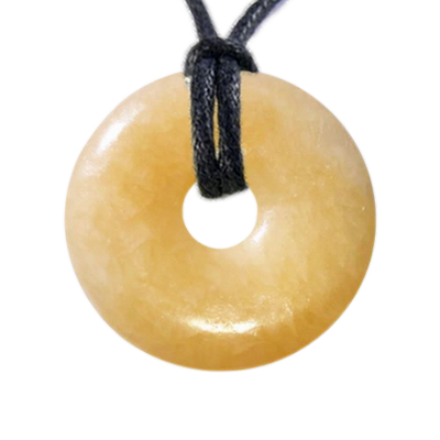 Pendentif Donuts Calcite jaune