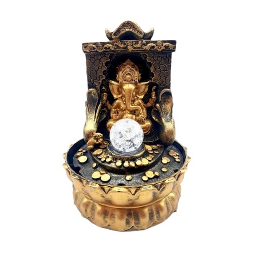 Energesens Fontaine Ganesh doré sur Autel 29 cm