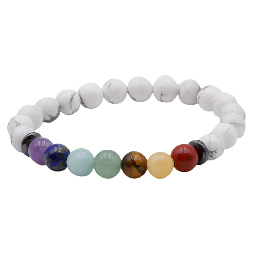 Bracelet 7 Chakras et Howlite