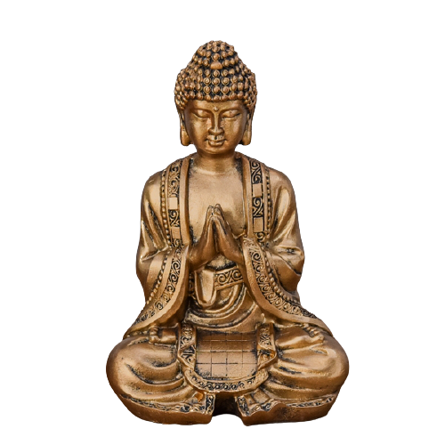 Statuette Bouddha Or en méditation.