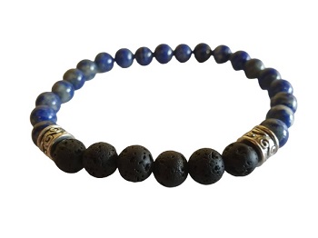 Bracelet Homme N° 03 Pierre de Lave / Lapis lazuli