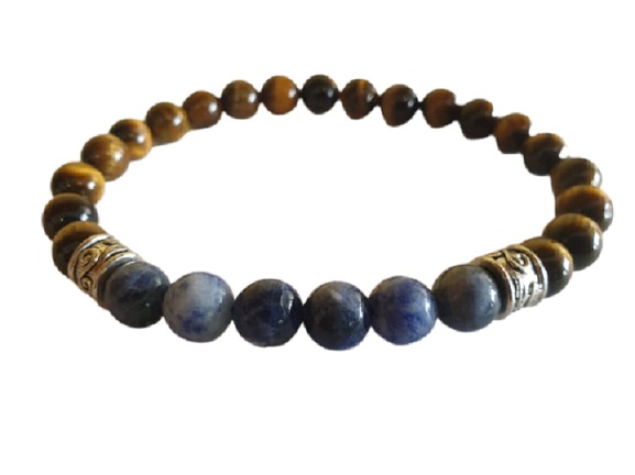 Bracelet Homme N° 02 Œil de Tigre / Sodalite