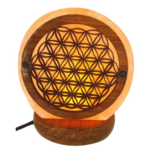 Energesens Lampe en sel de l'Himalaya modèle Fleur de vie
