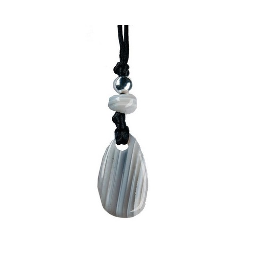 Pendentif Pierre plate Agate rubanée