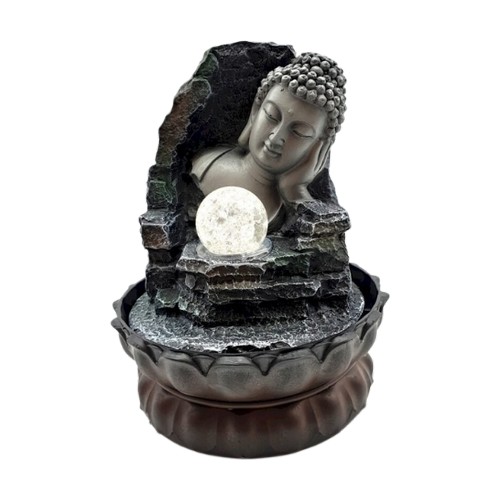 Energesens Fontaine Tête Bouddha couché 28 cm